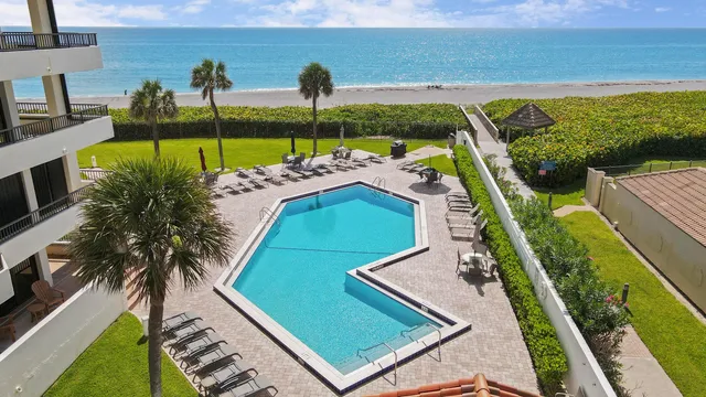 a view of a garden from a balcony