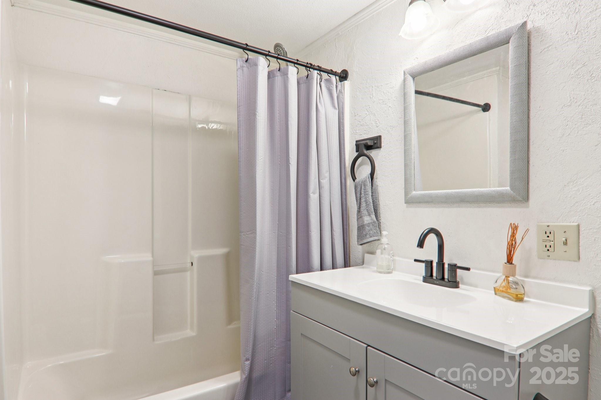55 Polk Street Waynesville, NC 28786 - Photo 27 of 44 a bathroom with a sink and a mirror