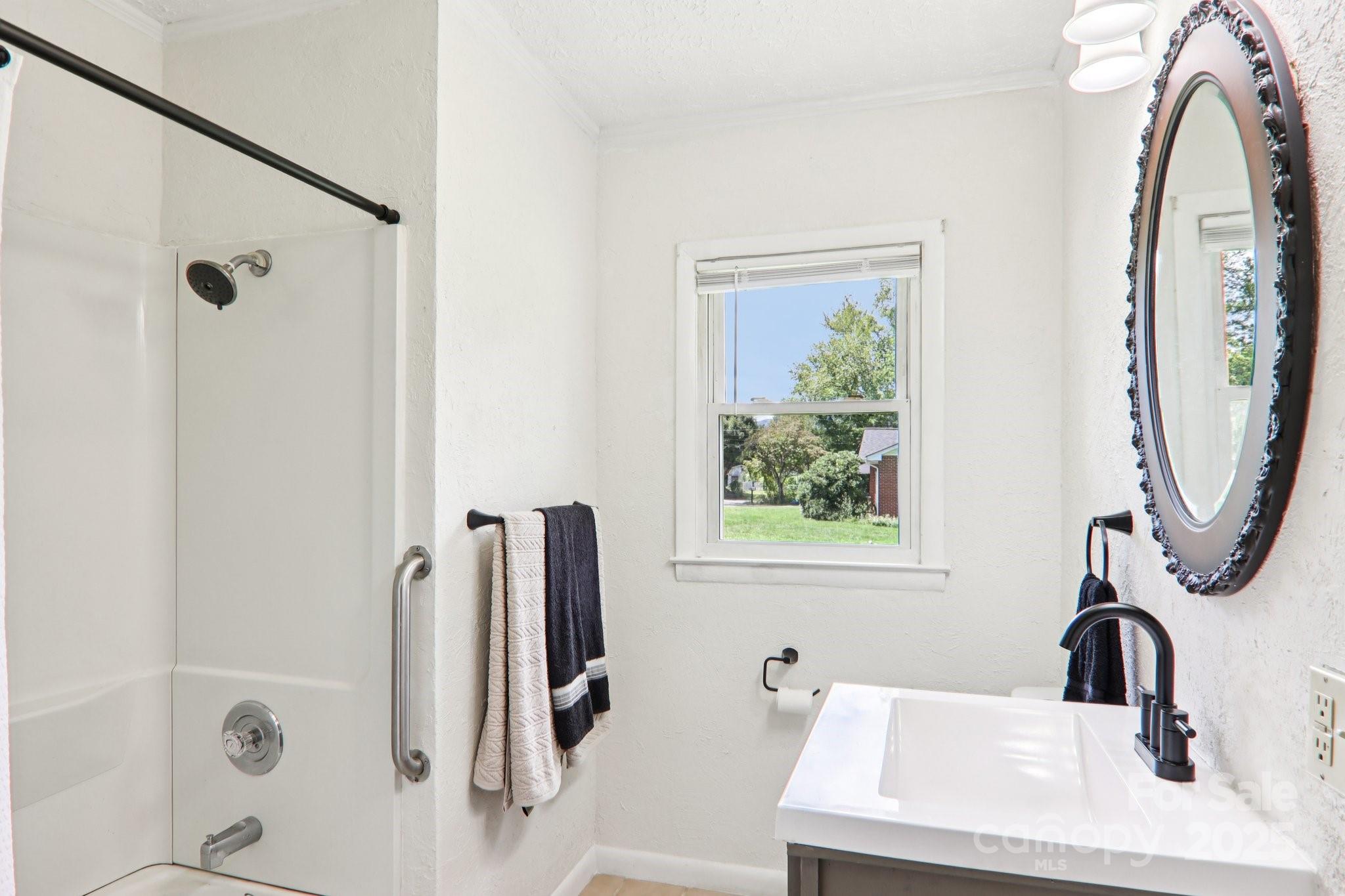 55 Polk Street Waynesville, NC 28786 - Photo 29 of 44 a bathroom with a tub sink and mirror