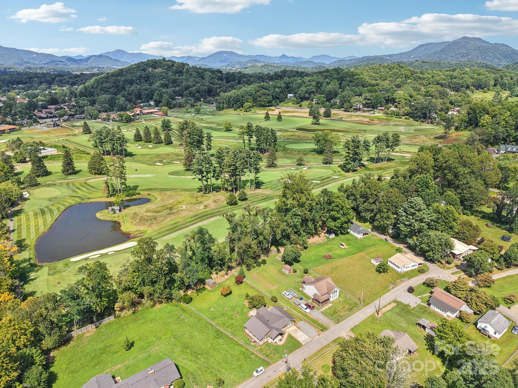 55 Polk Street Waynesville, NC 28786 - Photo 34 of 44 an aerial view of residential houses with outdoor space and river