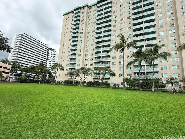 a view of a building with garden