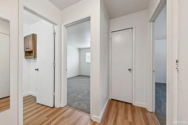 an empty room with a window