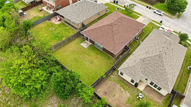 an aerial view of a house