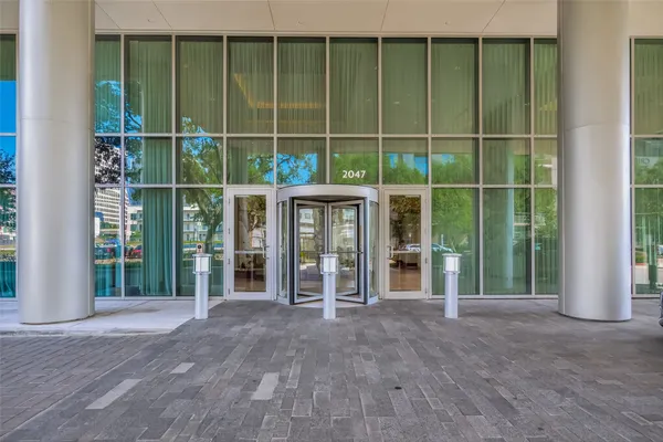 a front view of a building