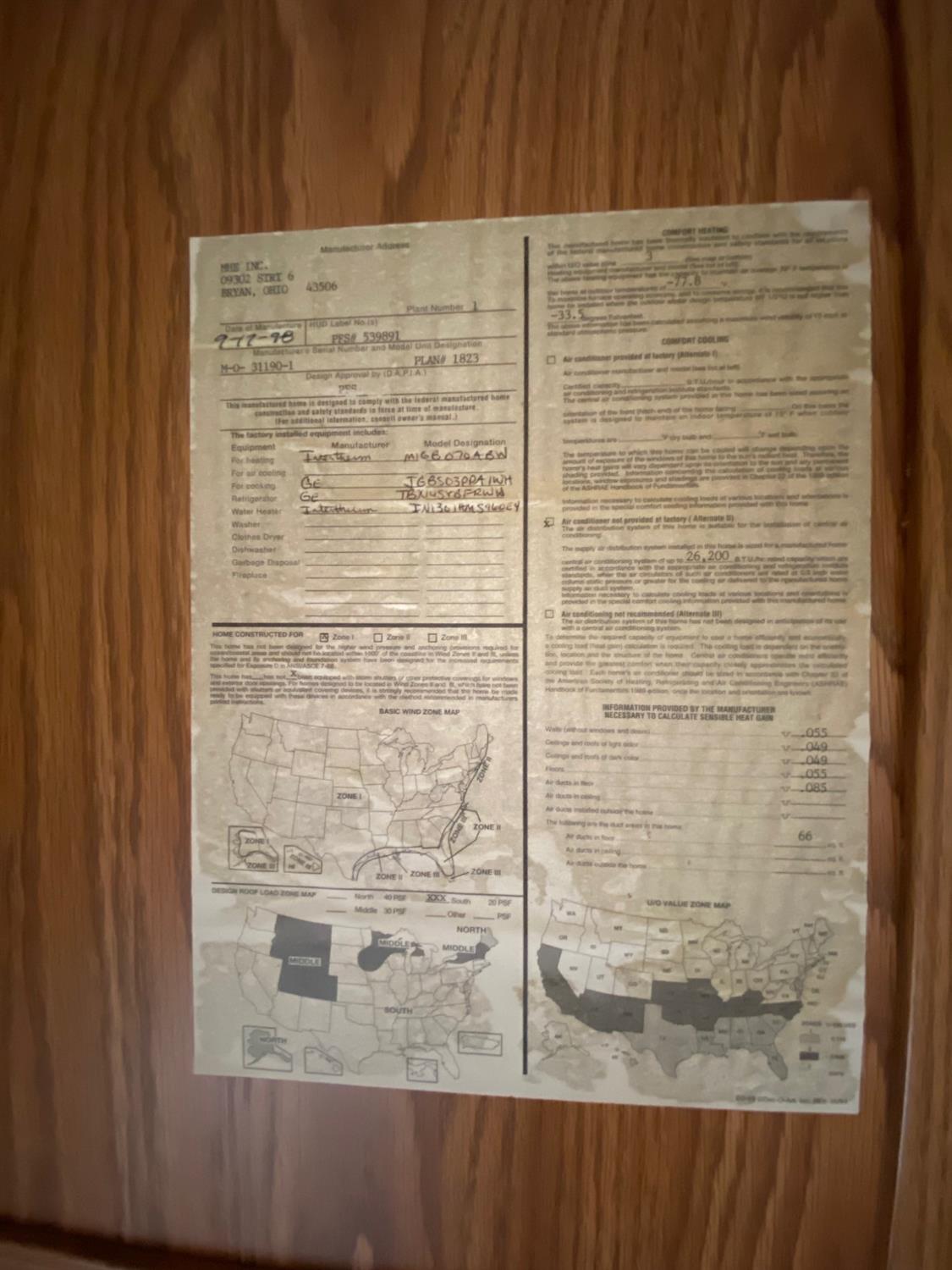 15074 Franklin Road Brookville, IN 47012 - Photo 47 of 49 Hud numbers in kitchen cabinet.