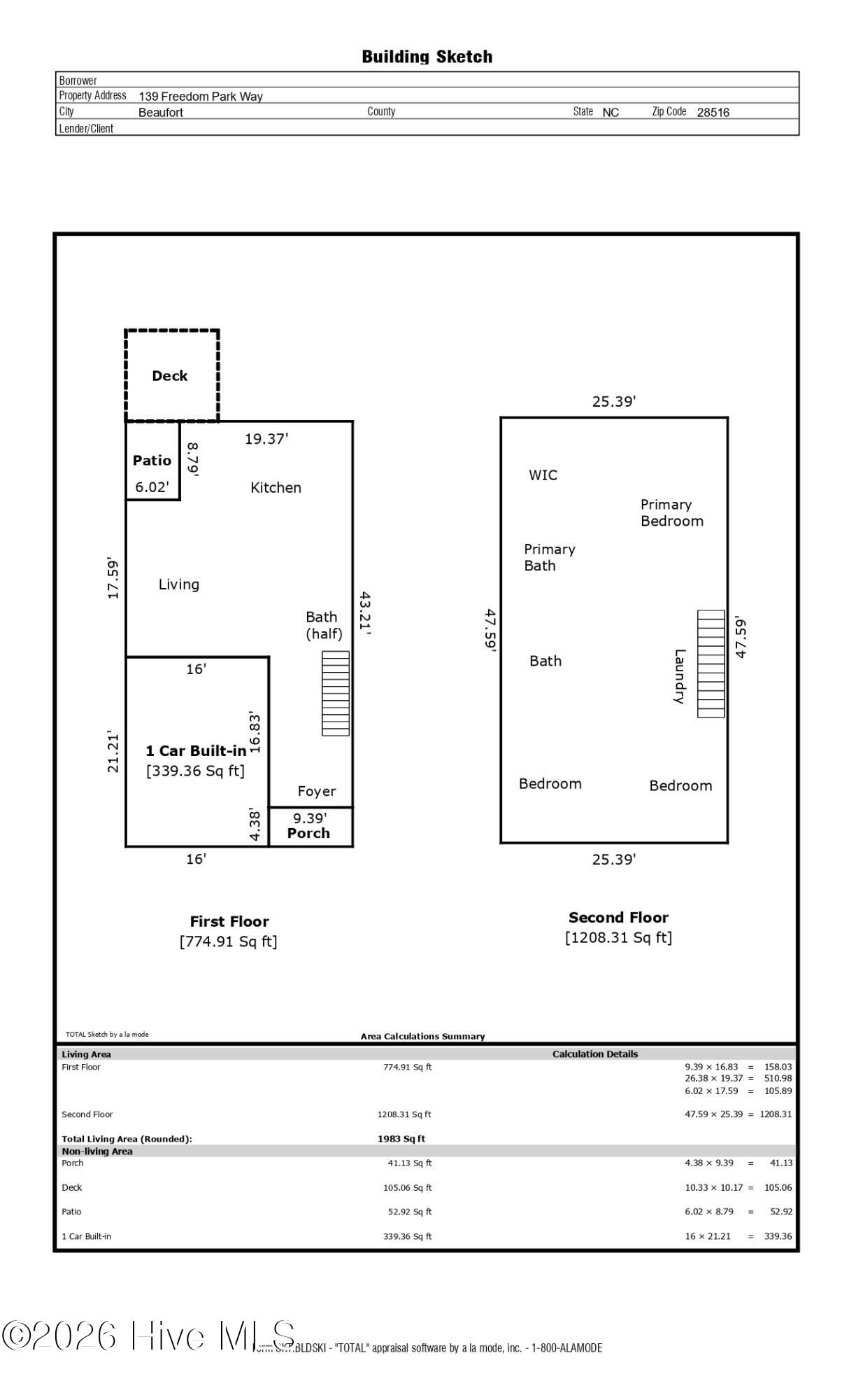 139 Freedom Park Road Beaufort, NC 28516 - Photo 52 of 52 Sketch/Floorplan