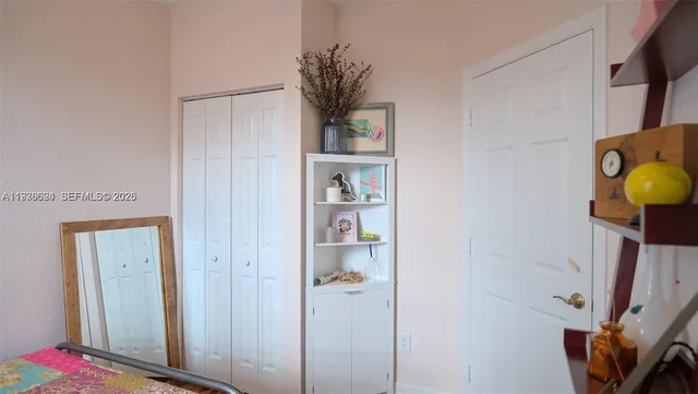 a view of a hardwood and front door