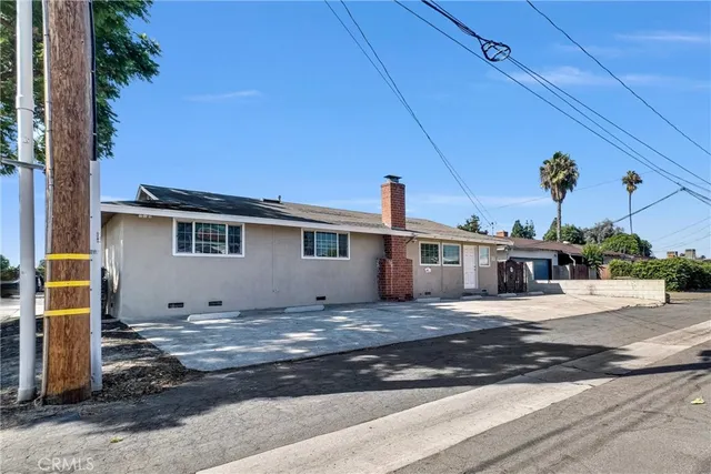 a view of a house with a patio