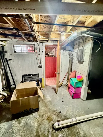 a view of storage and utility room