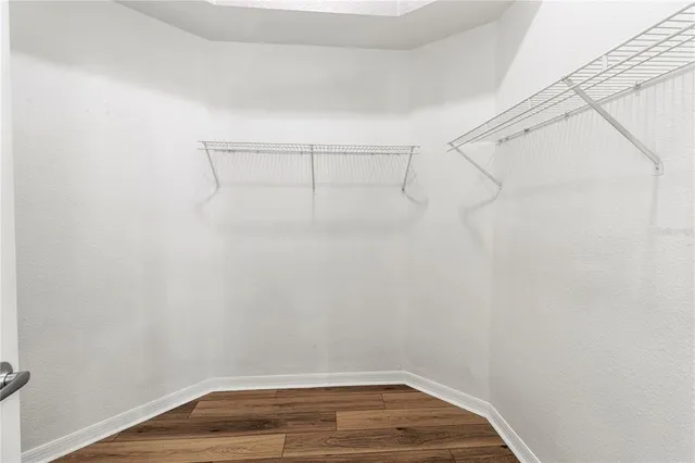 a view of a room with empty racks