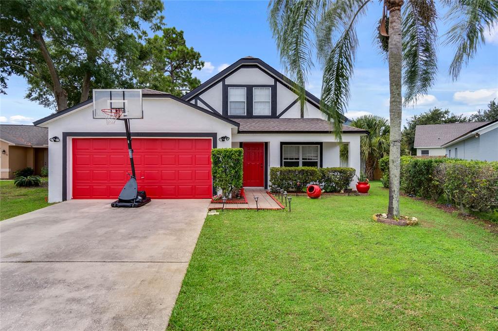 a front view of a house with entertaining space