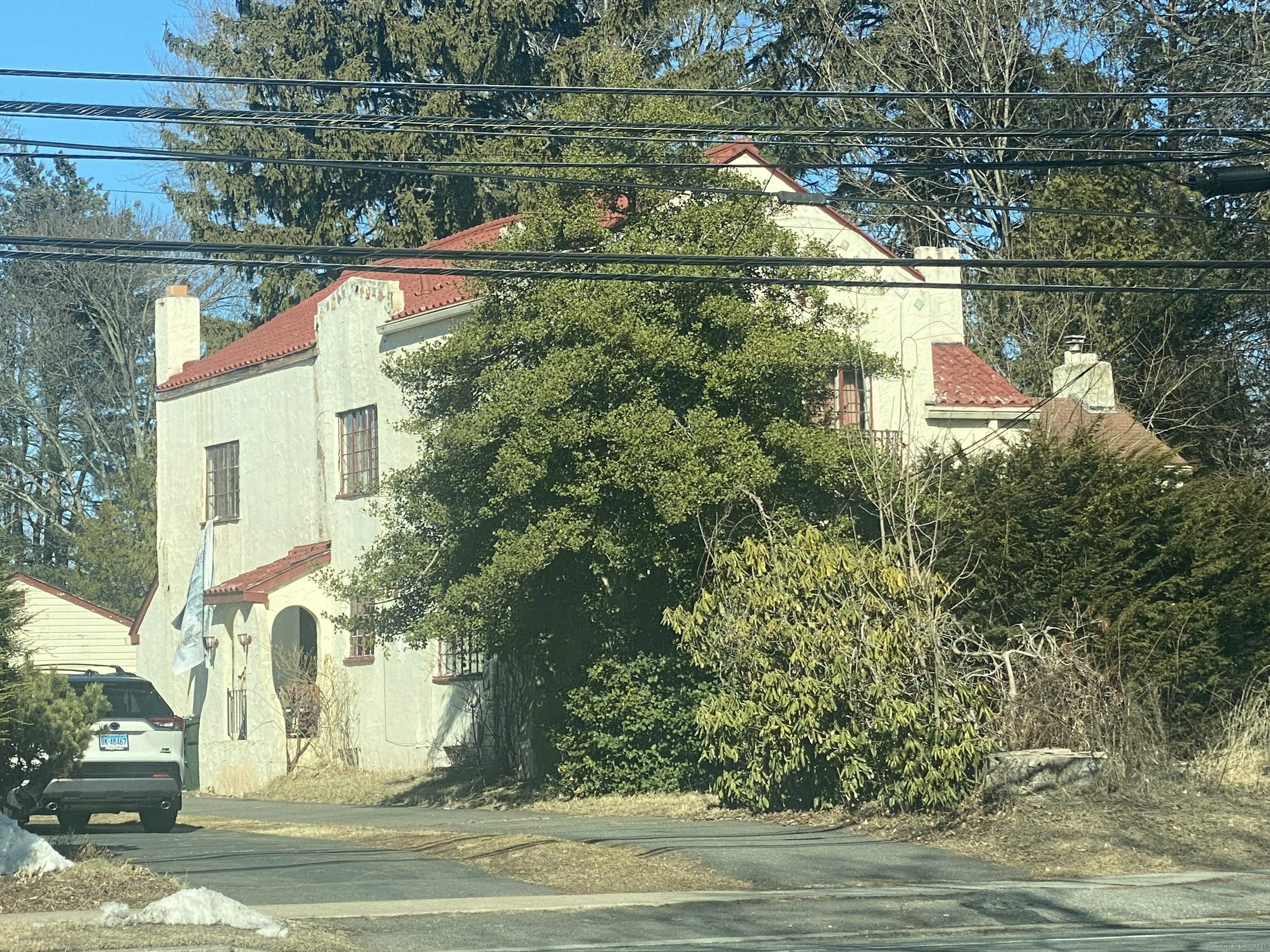 a view of a lake with a building in the background