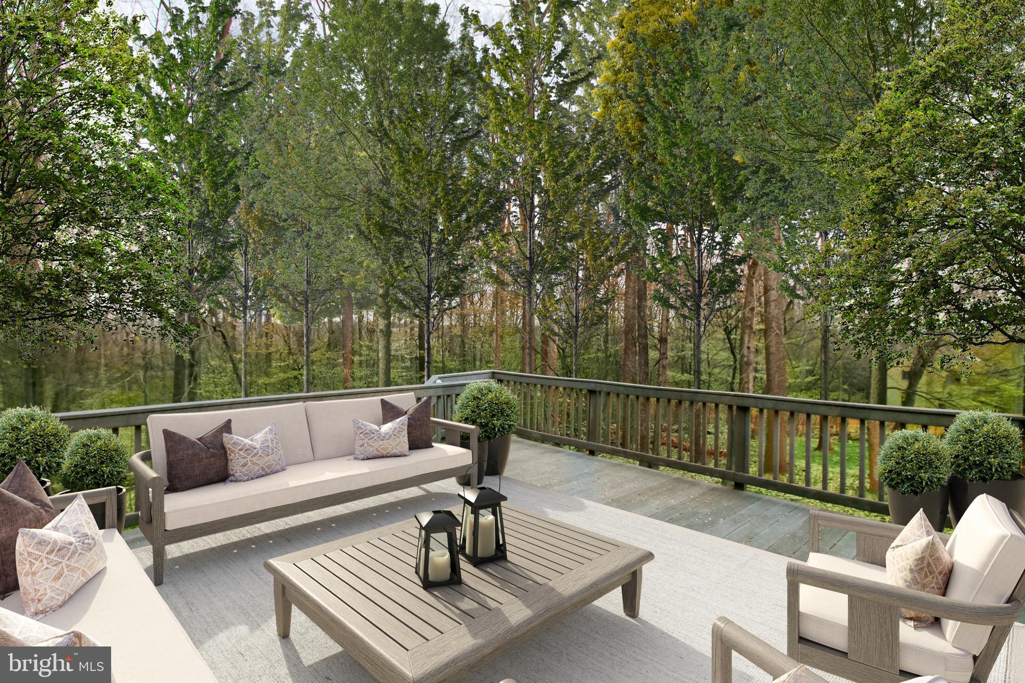 7600 Potomac Fall Road McLean, VA 22102 - Photo 27 of 29 Terrace with Garden and Woodland Vistas