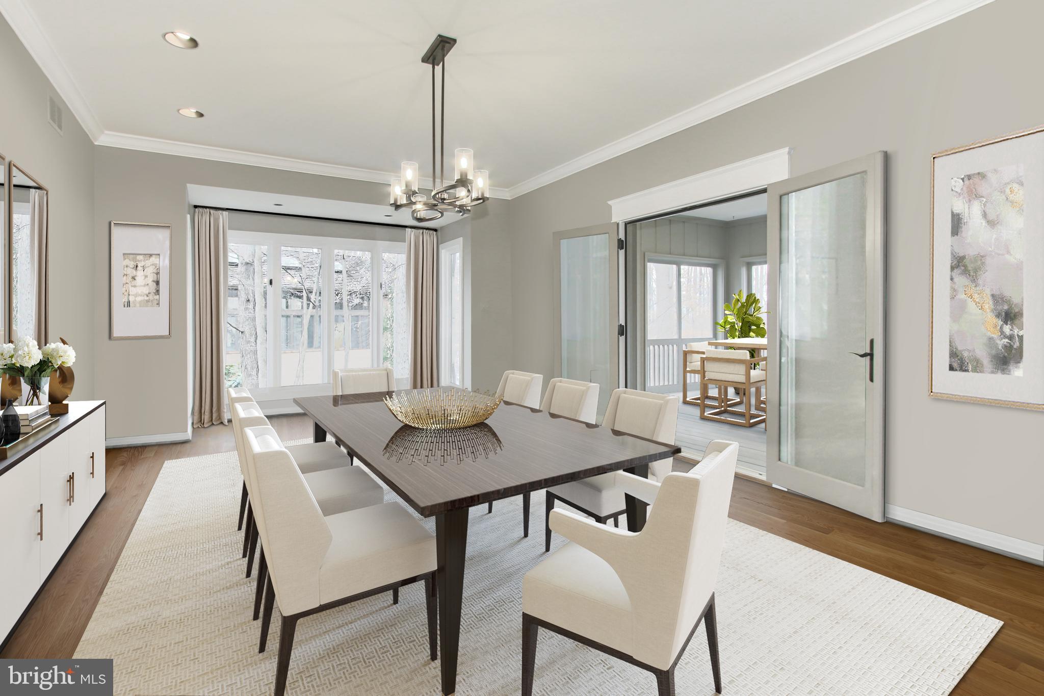 7600 Potomac Fall Road McLean, VA 22102 - Photo 5 of 29 Formal Dining Room opens to Screened Porch