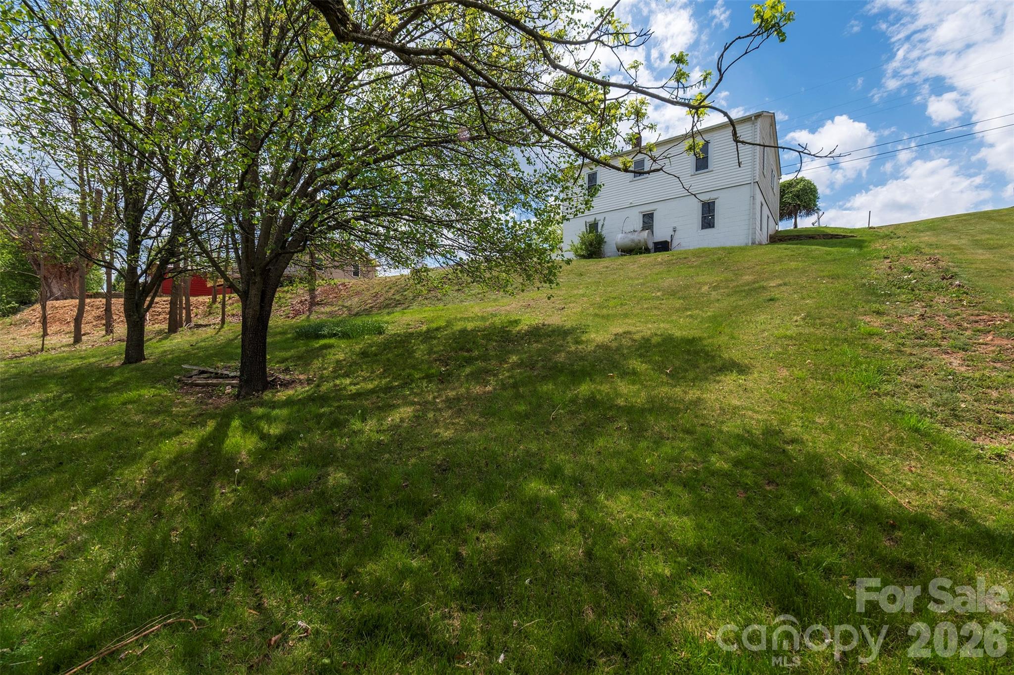 166 Spruce Street Canton, NC 28716 - Photo 22 of 23 a view of a garden with a building in the background