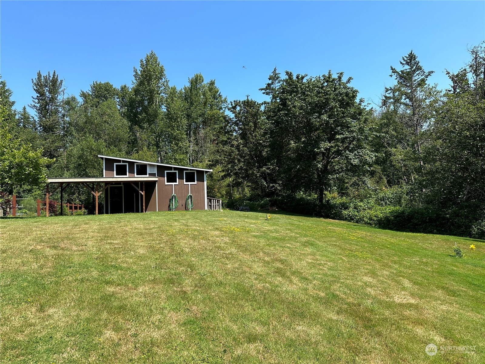 1893 Kelly Road Bellingham, WA 98226 - Photo 26 of 27 a backyard of a house with plants and large trees