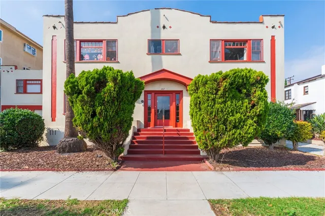 a front view of a building