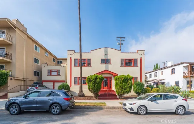 a car parked in front of a house