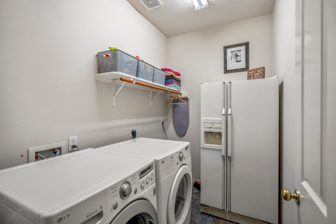 6811 PInehearth Court Spring, TX 77379 - Photo 28 of 50 The laundry room located just off the kitchen, thoughtfully designed with built-in shelving, hanging space, and additional storage for everyday convenience.