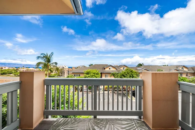 a view of a balcony with an outdoor space