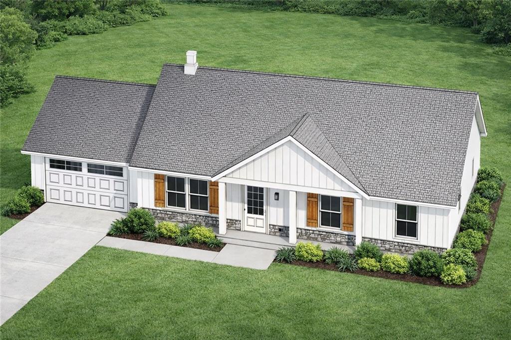 48 White Oak Trail Cleveland, GA 30528 - Photo 33 of 36 a aerial view of a house next to a big yard and large trees