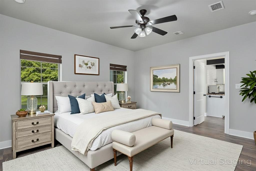 550 Linton Bellevue Road Benton, LA 71006 - Photo 24 of 37 Bedroom featuring dark wood-style floors and a ceiling fan