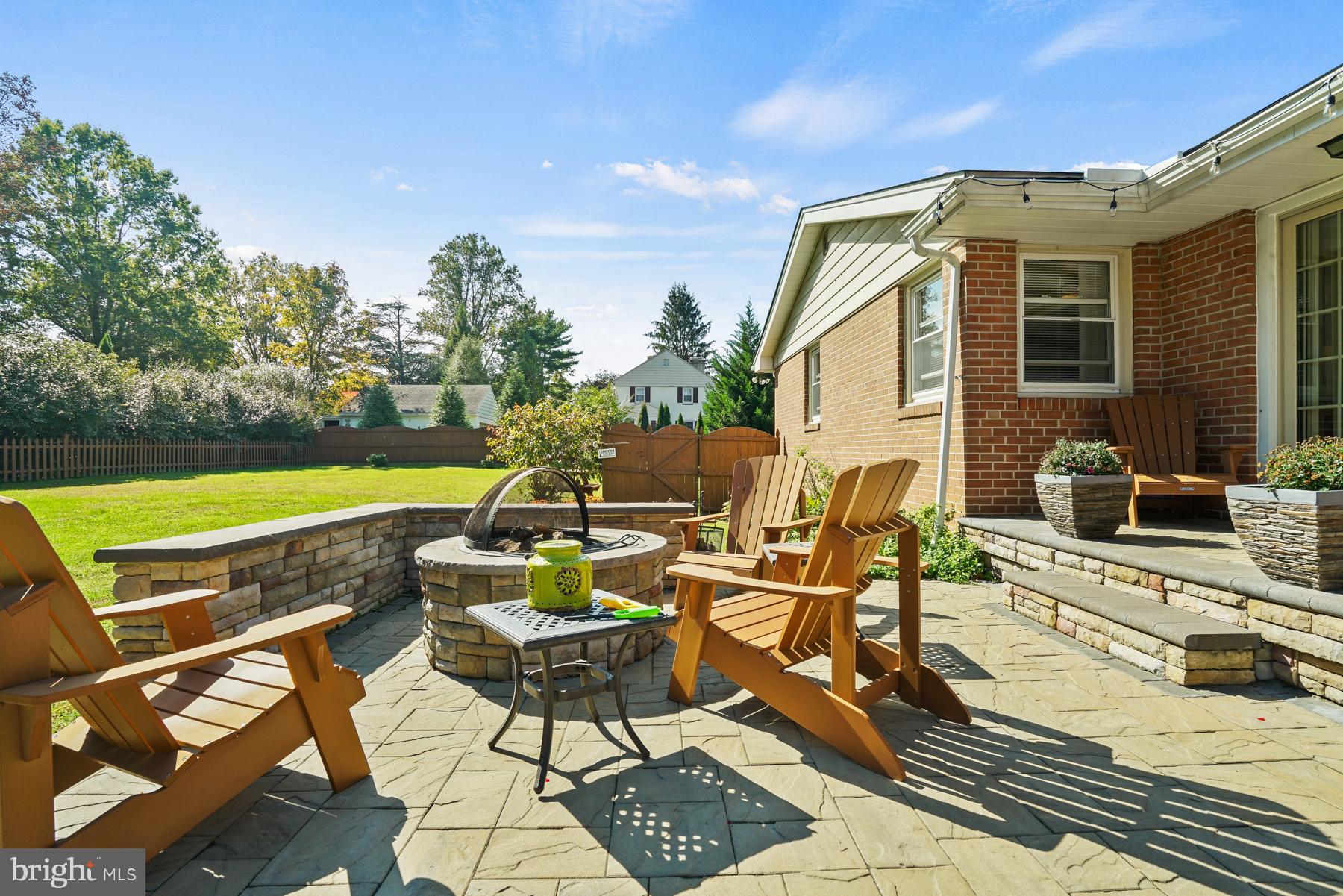 465 Mt Alverno Road Media, PA 19063 - Photo 40 of 65 Paver patio, paver firepit & paver accent wall