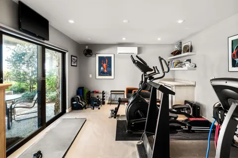 a view of a table and chairs in patio