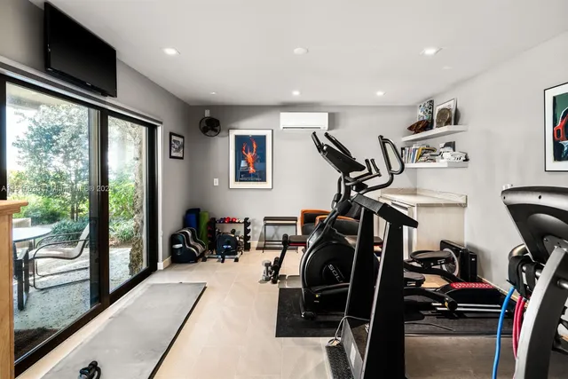 a view of a table and chairs in patio