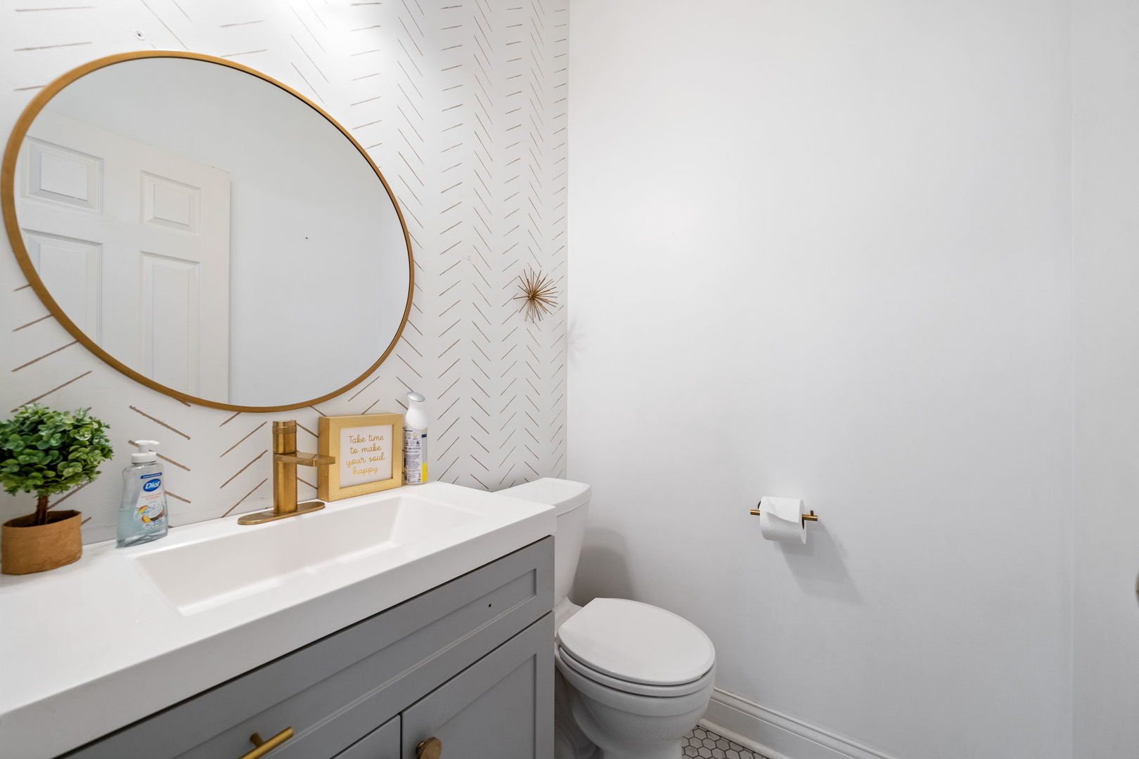 3409 Mustang Road Joliet, IL 60435 - Photo 10 of 28 a bathroom with a sink mirror and toilet