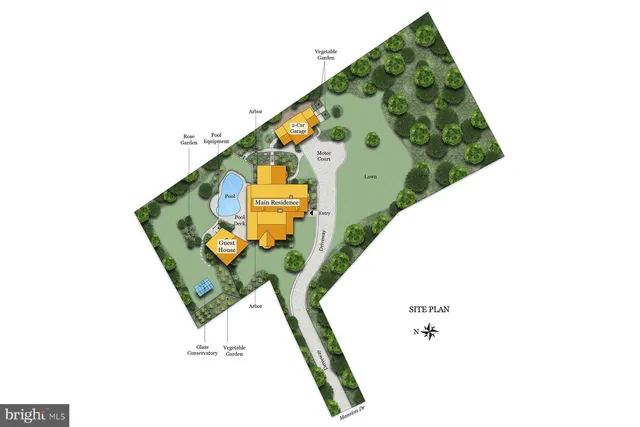 an aerial view of a residential houses with outdoor space