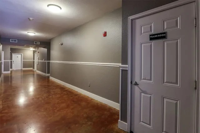 an entryway in a hall with an entryway