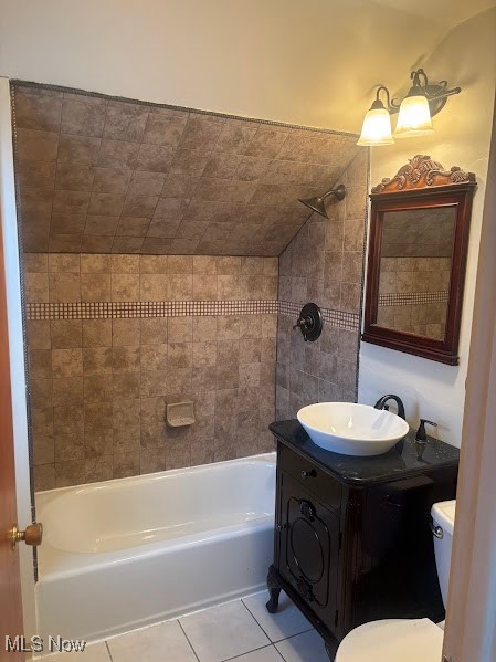1019 Quilliams Road Cleveland Heights, OH 44121 - Photo 18 of 32 Bathroom featuring vanity, shower / bathtub combination, and tile patterned flooring
