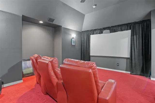 a projector room with furniture