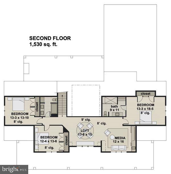 17819 Yatton Road Round Hill, VA 20141 - Photo 21 of 22 2ND FLOOR FLOORPLAN