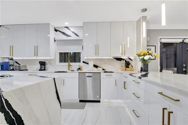 a view of a hallway with elevator