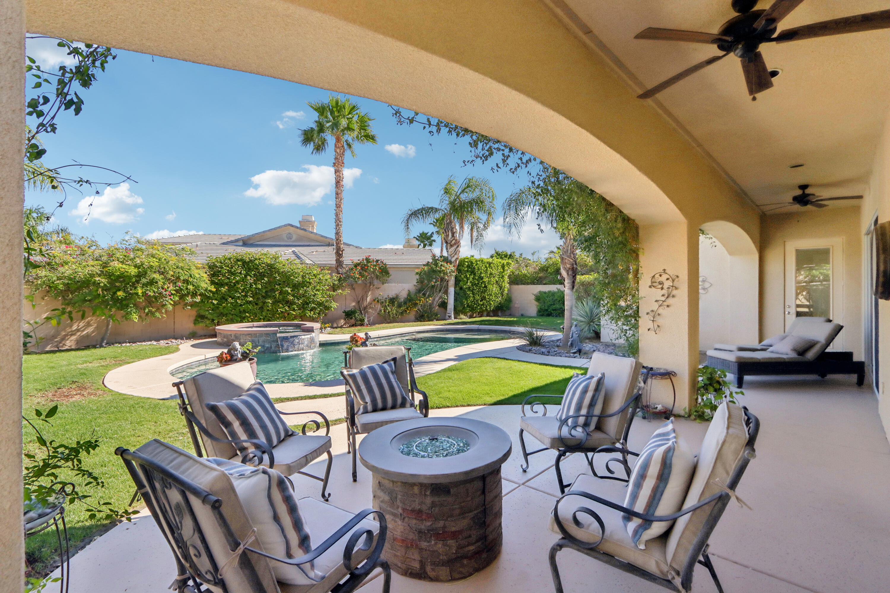 64 Paris Way Rancho Mirage, CA 92270 - Photo 18 of 47 Patio with firepit