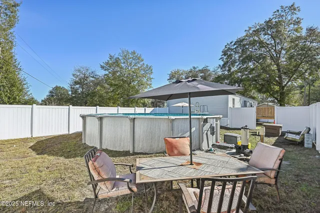 a house view with a outdoor space