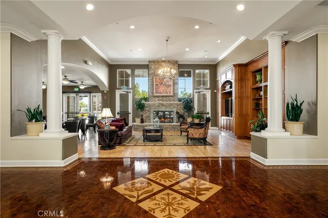 a view of a swimming pool with a patio