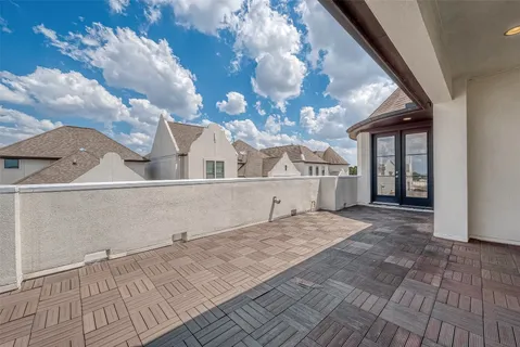 a view of a living room with a large window