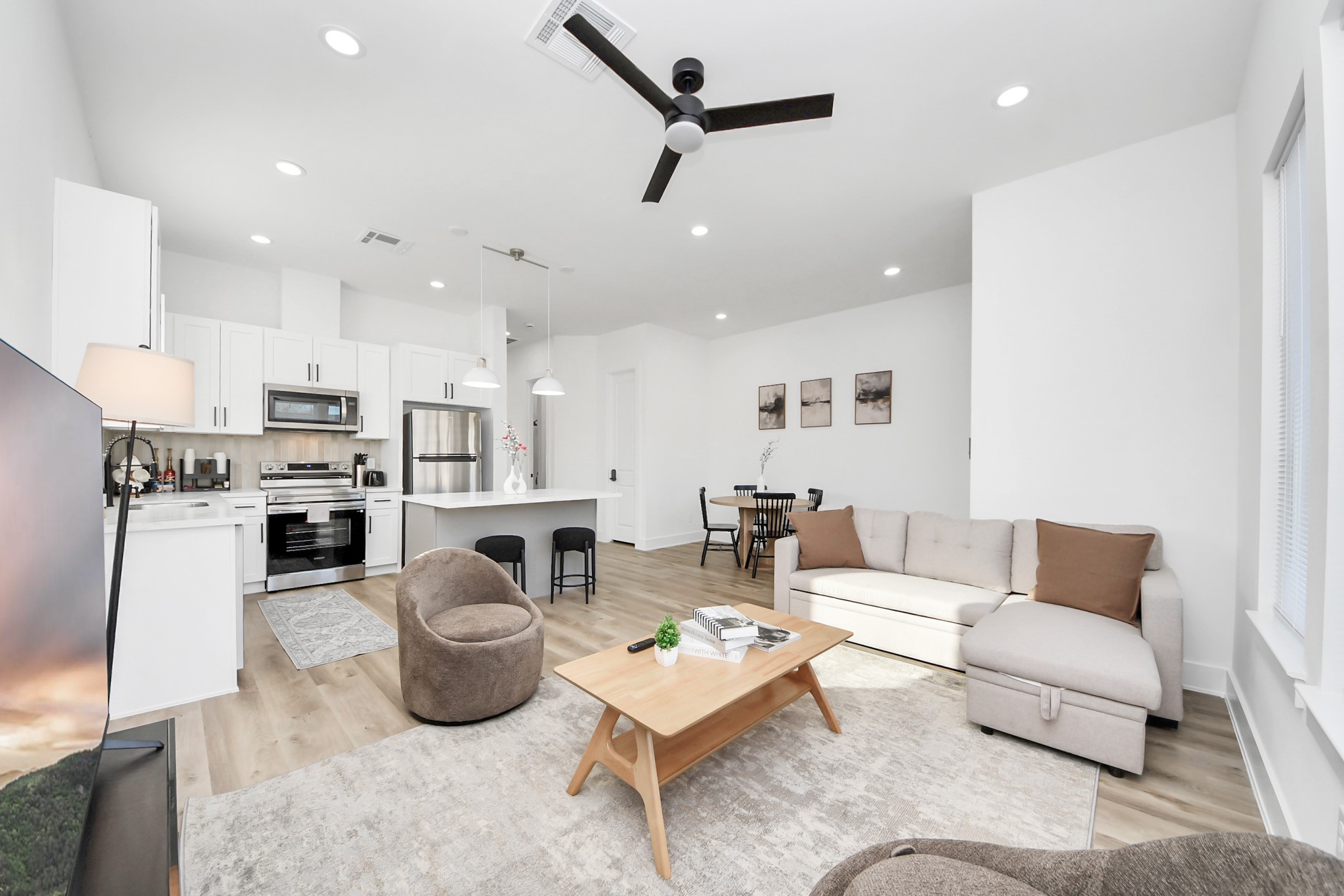 3909 Maggie Street Houston, TX 77051 - Photo 6 of 49 a living room with furniture and a fireplace
