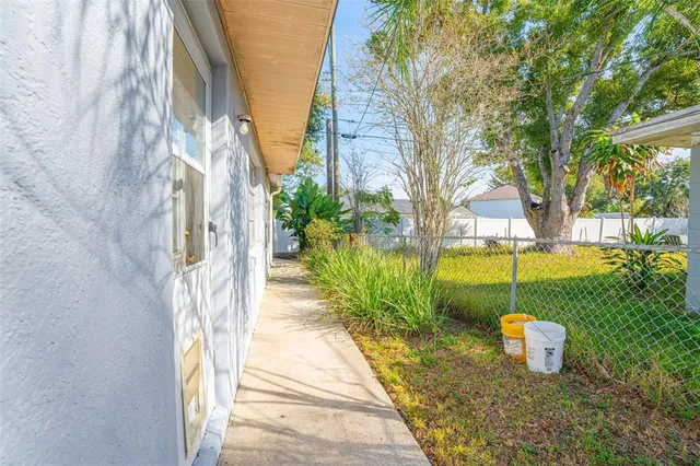 a house view with a garden space