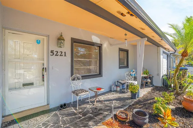 a living room with furniture