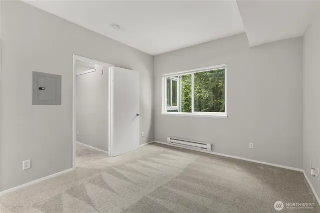 a view of a room with racks on the wall