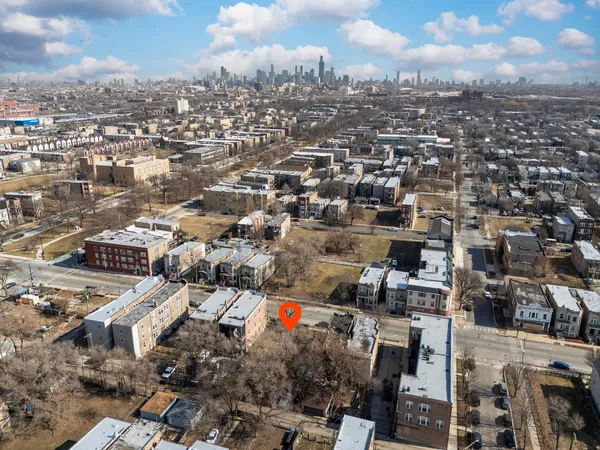 an aerial view of a city