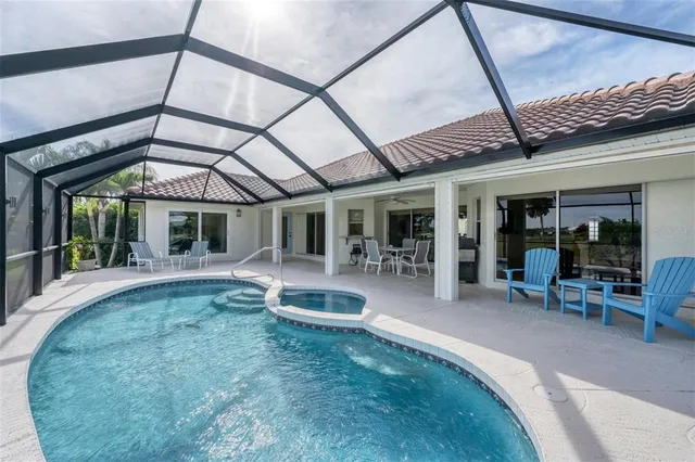 a view of a lake with a city