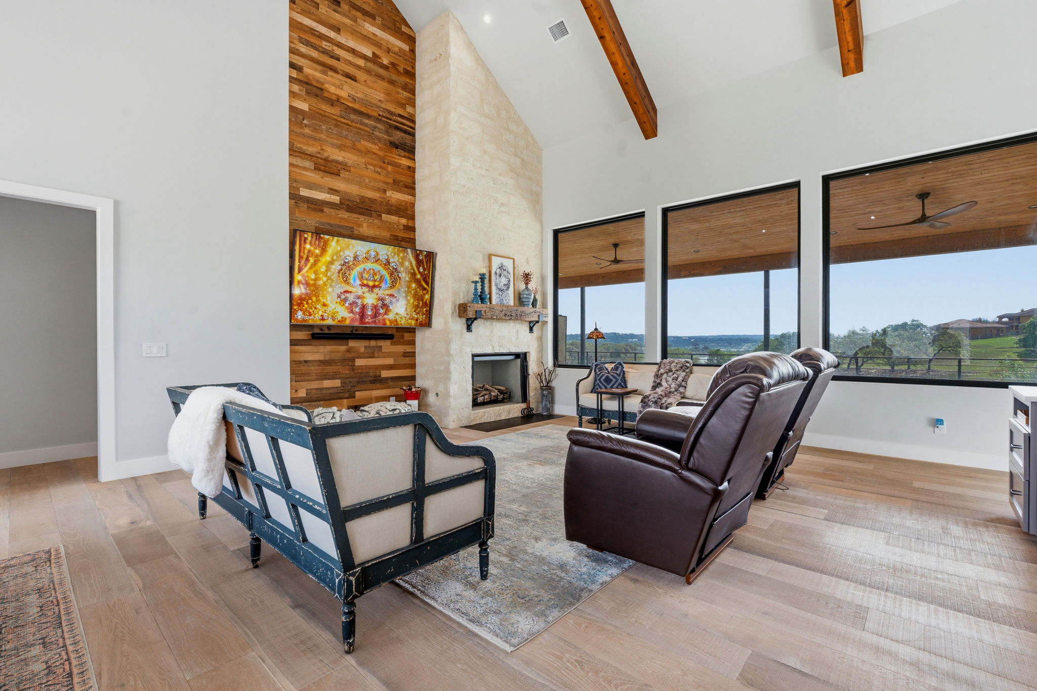 194 Placid Way Spring Branch, TX 78070 - Photo 10 of 37 a living room with furniture and a floor to ceiling window