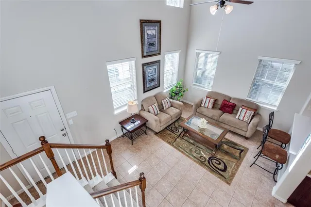a living room with furniture