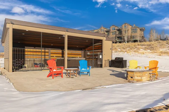 a outdoor space with seating