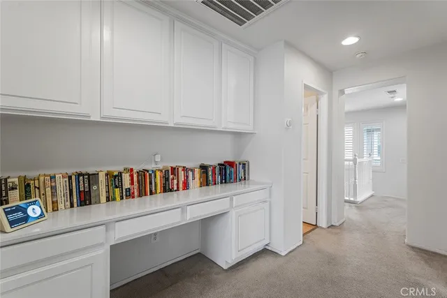 a garden view with a seating space